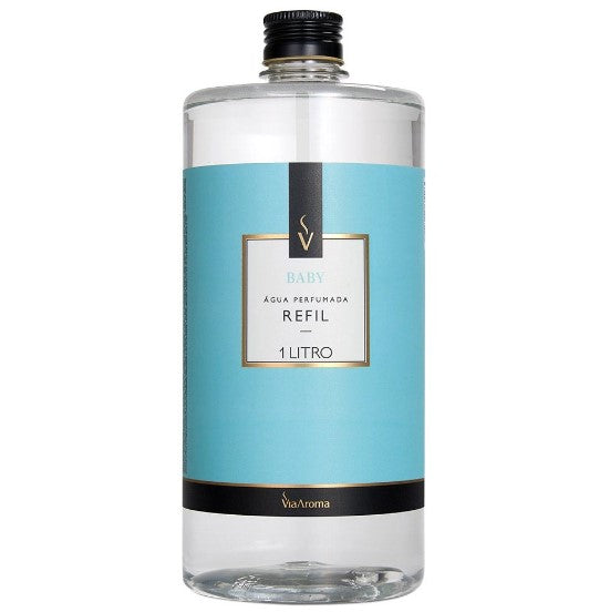Refil Via aroma 01 litro agua perfumada aromatizante liquido
